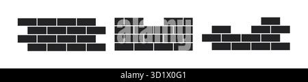 Backsteinmauerbau Stack Steinmauerbau Geschäftshaus. Ziegelstein Symbol Wandkonstruktion Architektur Vektor isoliertes Symbol Stock Vektor