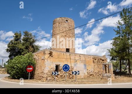Molí den Monjo, 18. Jahrhundert, llucmajor, Mallorca, Balearen, Spanien Stockfoto