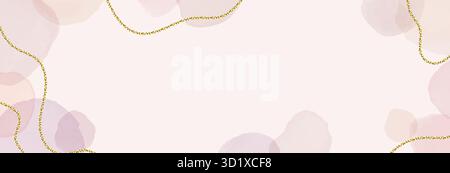 Abstrakte Kunst Hintergrund Aquarell Kreisflecken, Aquarell Pinselstrich. Farbige Aquarellabbildung in Blau, Rosa, Grün, Beige Stock Vektor