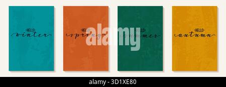 Kreativer minimalistischer handgemalter abstrakter Kunsthintergrund mit Aquarellflecken und geometrischer Form. Design für Wanddekoration, Postkarte, Poster Stock Vektor