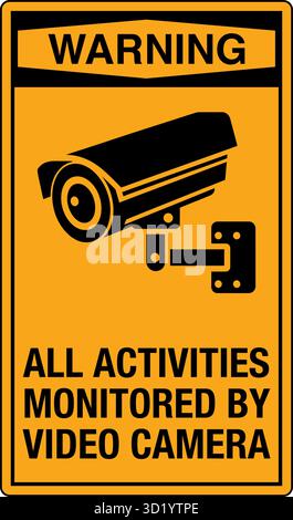 CCTV-Überwachungskameras sind Sicherheitsgeräte, die für die Überwachung und Aufzeichnung von Aktivitäten in verschiedenen Bereichen wie Privathaushalten, Unternehmen und Industriesitz verwendet werden Stock Vektor
