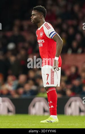 London, Großbritannien. Oktober 2025. Bukayo Saka von Arsenal während des Achtelfinale-Spiels des Arsenal gegen Brighton & Hove Albion Carabao Cup im Emirates Stadium, London, England am 29. Oktober 2025 Credit: Dylan Hepworth/Every Second Media Credit: Every Second Media/Alamy Live News Stockfoto