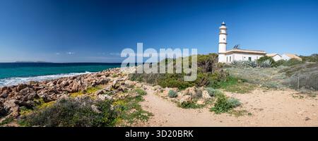 Leuchtturm Cap de ses Salines Stockfoto