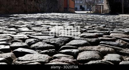 Kopfsteinpflaster, Altstadt, Wernigerode, Harz, Sachsen-Anhalt, Deutschland, Europa Stockfoto