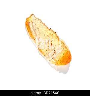 Knusprige Scheibe geröstetes Brot mit Samen auf weißem Hintergrund Stockfoto