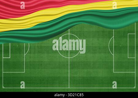 Bolivianische Flagge auf dem Fußballfeld Stockfoto