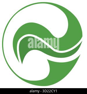 Letter O Leaf Logo, Letter O mit Blattkombination, flaches Vektor-Logo Design, Vektor-Illustration Stock Vektor