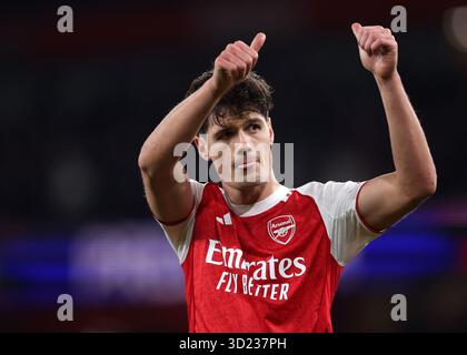 London, Großbritannien. Oktober 2025. Christian Nørgaard von Arsenal während des Spiels Arsenal gegen Brighton und Hove Albion Carabao Cup im Emirates Stadium in London. Der Bildnachweis sollte lauten: David Klein/Sportimage Credit: Sportimage Ltd/Alamy Live News Stockfoto