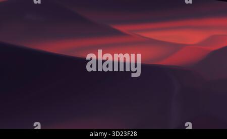 Weiche, abstrakte Landschaft mit fließenden roten und orangen Lichtmustern. Stockfoto