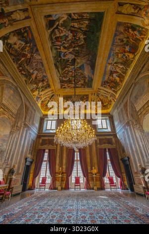 GENUA, ITALIEN, 14. SEPTEMBER 2024 - die prächtigen Innenräume der Räume des Palastes Angelo Giovanni Spinola in Genua, Italien Stockfoto