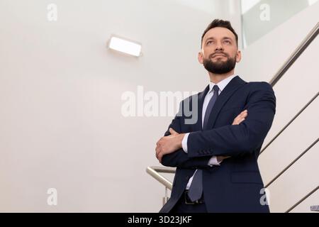 Nahaufnahme eines Geschäftsmannes, Geschäftsstrategie-Konzept Stockfoto