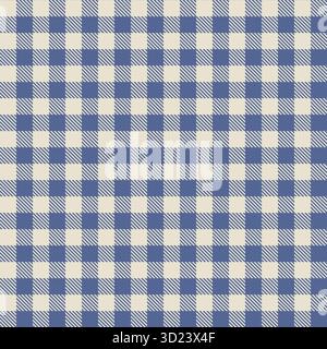 Blue Cream Gingham Karomuster Stock Vektor