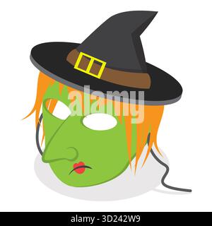 3D Isometrischer flacher Satz Halloween Gesichtsmasken, Karnevalskostüme. Punkt 3 Stockfoto