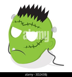 3D Isometrischer flacher Satz Halloween Gesichtsmasken, Karnevalskostüme. Punkt 5 Stockfoto