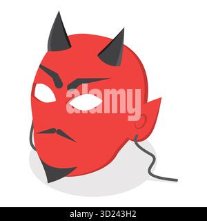 3D Isometrischer flacher Satz Halloween Gesichtsmasken, Karnevalskostüme. Punkt 4 Stockfoto