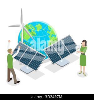 3D Isometrische flache konzeptionelle Darstellung von ESG Stockfoto