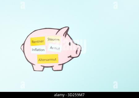 Altersarmut, Inflation, Steuern und Boomer-Solidarität für Rentner, soziales Pflichtjahr, Senioren, Rentner, Freiwilligenarbeit, deutsche Sprache Stockfoto