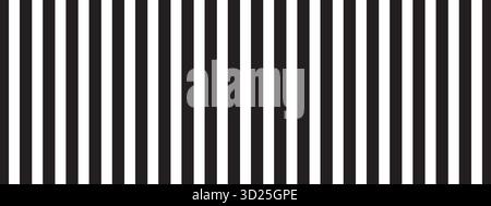 Schwarze vertikale parallele Linien auf weißem Hintergrund. Einfaches geometrisches Muster. Streifenmuster. Fensterläden oder Gefängnisriegel Textur. Vektorgrafik Stock Vektor