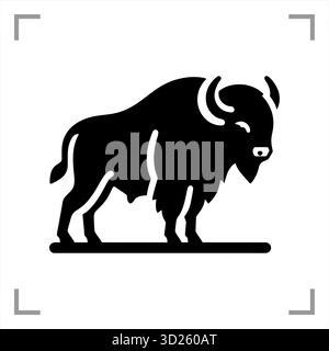 Ein schwarz-weißes Tiersymbol im Icon-, Logo-, Maskottchen- oder Piktogrammstil besticht durch ein klares, minimalistisches Design ohne Hintergrund Stock Vektor