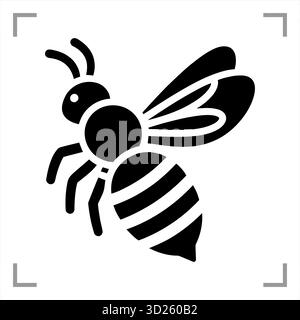 Ein schwarz-weißes Tiersymbol im Icon-, Logo-, Maskottchen- oder Piktogrammstil besticht durch ein klares, minimalistisches Design ohne Hintergrund Stock Vektor