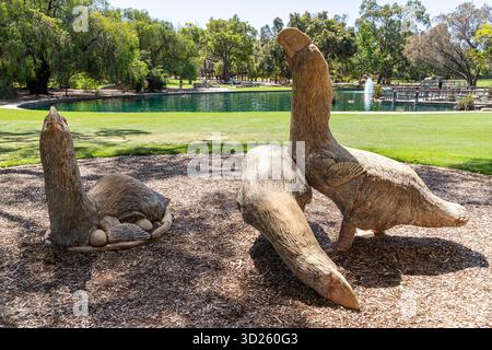 Skulptur von Thunderbirds im Kings Park and Botanic Garden, Perth, Western Australia, WA, Australien Stockfoto