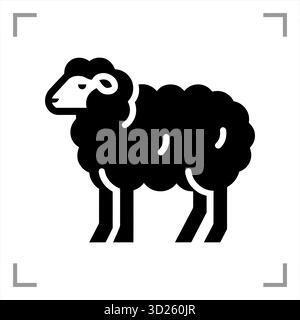 Ein schwarz-weißes Tiersymbol im Icon-, Logo-, Maskottchen- oder Piktogrammstil besticht durch ein klares, minimalistisches Design ohne Hintergrund Stock Vektor