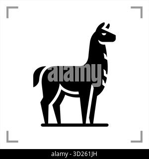 Ein schwarz-weißes Tiersymbol im Icon-, Logo-, Maskottchen- oder Piktogrammstil besticht durch ein klares, minimalistisches Design ohne Hintergrund Stock Vektor