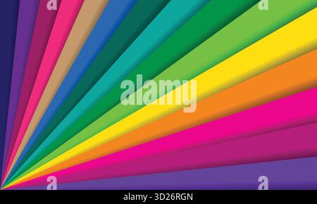 Bunter abstrakter Hintergrund, helles Muster mit Spektrumlinien, einfache Illustration, abstrakter Hintergrund Stock Vektor