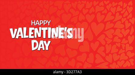Rotes Herzmuster Hintergrund, Liebe und Valentinstag Design. Romantischer roter Hintergrund voller leuchtender Herzen. Ideal für Valentinstag, Hochzeit Stock Vektor