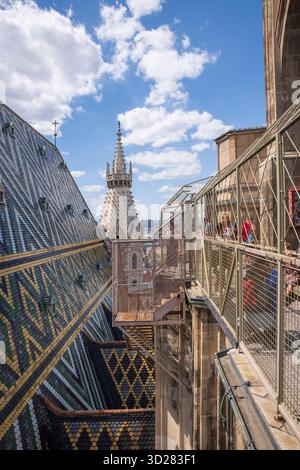 Wien, Österreich - 28. Juni 2019: Blick auf Wien vom Stephansdom Südturm. Stockfoto