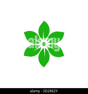 Grüne Blätter Blume Symbol für Natur umweltfreundlicher Lebensstil und Bio Design Konzept ideal für Nachhaltigkeit Umweltschutz Stock Vektor