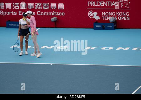 2025 WTA 250 - Prudential Hong Kong Tennis Open auf dem Victoria Park Tennis Court, Hongkong Stockfoto