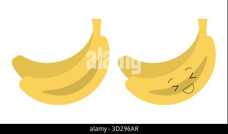 Diese Kollektion zeigt verspielte Bananen-Ikonen in leuchtendem Gelb und einzigartigen Formen. Die Ikonen halten die lustige Essenz von Bananen fest und machen sie optisch ansprechend. Stock Vektor