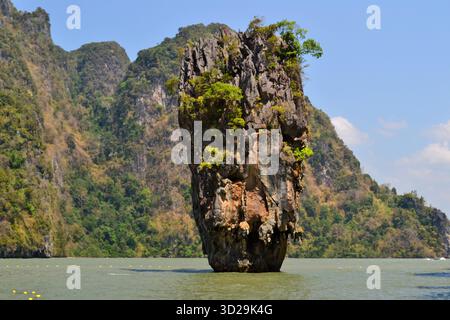 Ko Ta Pu Rock auf Khao Phing Kan, James Bond Island, Thailand, Asien Stockfoto