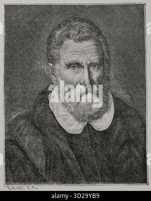 Marco Polo (ca. 1254-1324). Venezianischer Kaufmann und Avenezianer. Er reiste von Europa nach Asien (1271–1295) und blieb für 17 dieser Jahre in China. Hochformat. Kupferstich von E. Krell. Amerika. Geschichte der Entdeckung von der Urzeit bis zur Neuzeit, geschrieben von Rodolfo Cronau. Band I. veröffentlicht in Barcelona, 1892. Stockfoto