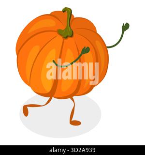3D Isometrisches flaches Set aus niedlichem Gemüse, lustigen Essensfiguren. Punkt 1 Stockfoto