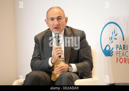 Paris, Frankreich, mittwoch, 29. oktober 2025, Nikol Pashinyan, Premierminister der Republik Armenien bei der 8. Ausgabe des Pariser Friedensforums. Quelle : Francois Loock/ Alamy Live News Stockfoto