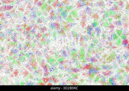 Fehler im LCD-Bildschirm, Drucker. Störgeräuscheffekt, Hintergrund mit farbenfroher Technologie Stockfoto