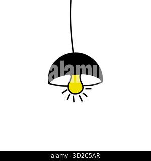 Symbol für Hängelampe. Glühlampensymbol. Vektor der elektrischen Vorrichtung. Inneneinrichtung. Stock Vektor