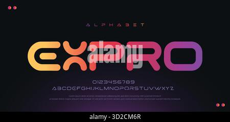 Minimal Modern Logo Alphabet Sans Serif Urban Schriftart für Digital-, Mode- und Tech-Branding. Vektorabbildung EPS 10 Stock Vektor