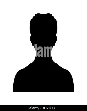 Schwarze männliche Silhouette mit kurzes Haar-Vektor-Design repräsentiert einen generischen Benutzer oder Profilavatar, ideal für digitale Anwendungen Identitätskonzepte Stock Vektor