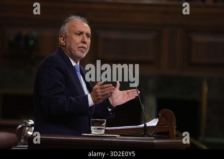 Madrid, 22.10.2025. Abgeordnetenkongress. Plenartagung für die Aufsicht der Regierung und dringende Anfragen. Foto: Jaime García. ARCHDC. Quelle: Album / Archivo ABC / Jaime García Stockfoto