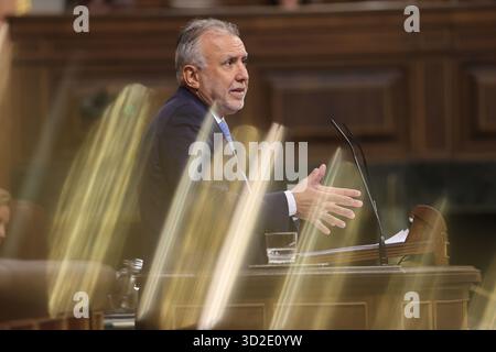 Madrid, 22.10.2025. Abgeordnetenkongress. Plenartagung für die Aufsicht der Regierung und dringende Anfragen. Foto: Jaime García. ARCHDC. Quelle: Album / Archivo ABC / Jaime García Stockfoto