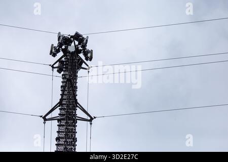 Selektive Fokusantennen, Signale und Mobilfunknetze es gibt Platz für Text. Stockfoto