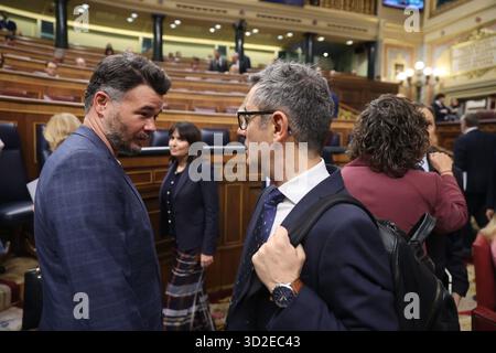 Madrid, 22.10.2025. Abgeordnetenkongress. Plenartagung für die Aufsicht der Regierung und dringende Anfragen. Foto: Jaime García. ARCHDC. Quelle: Album / Archivo ABC / Jaime García Stockfoto