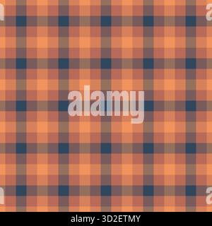 Zeremonie Textur Tartan Check, indien Vektor karierte Textilien. Nahtloser Hintergrund mit französischem Muster in roten und orangen Farben. Stock Vektor