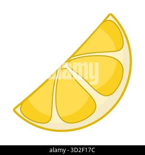 Helle Zitronenschicht-Vektor-Illustration. Perfekt für Food Design, gesunde Lifestyle Konzepte, Zitrusmotive Grafiken, Sommerprojekte, Saftverpackungen. Stock Vektor