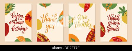 Kreativer minimalistischer abstrakter Herbst-Hintergrund. Vintage gelbe, orange Blätter Skizze. Gestalten Sie Grußkarten und Einladungen im Hintergrund Stock Vektor