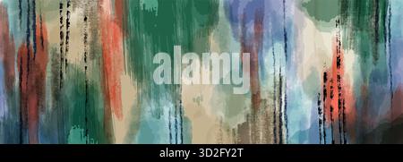 Kreativer minimalistischer handgemalter abstrakter Kunsthintergrund mit Pinselstrich abstrakte Kunst. Design für Wanddekoration, Postkarte, Poster oder Broschüre Stock Vektor