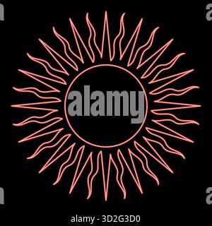 Neon jesuit Symbol christliches Konzept Zeichen rote Farbe Vektor Illustration Bild flache Stil Licht Stock Vektor
